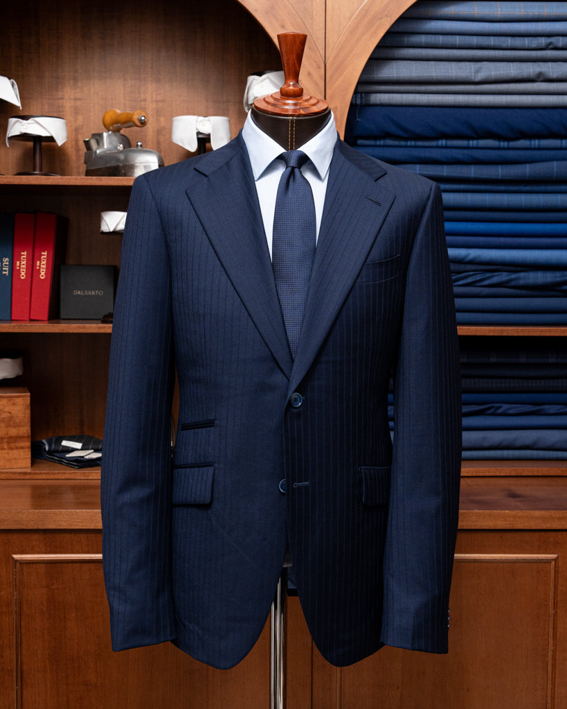 Giotto Herringbone Blue Suit