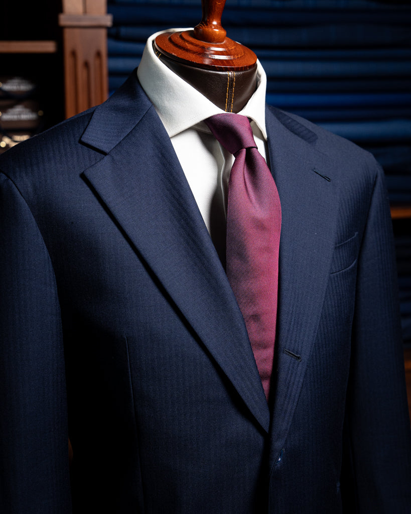 Giotto Herringbone Blue Suit