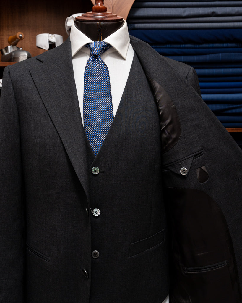 Dark Grey Giotto Suit with Vest