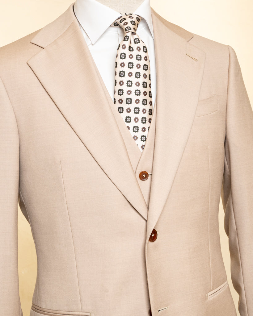 Giotto Beige Biscuit suit with Vest