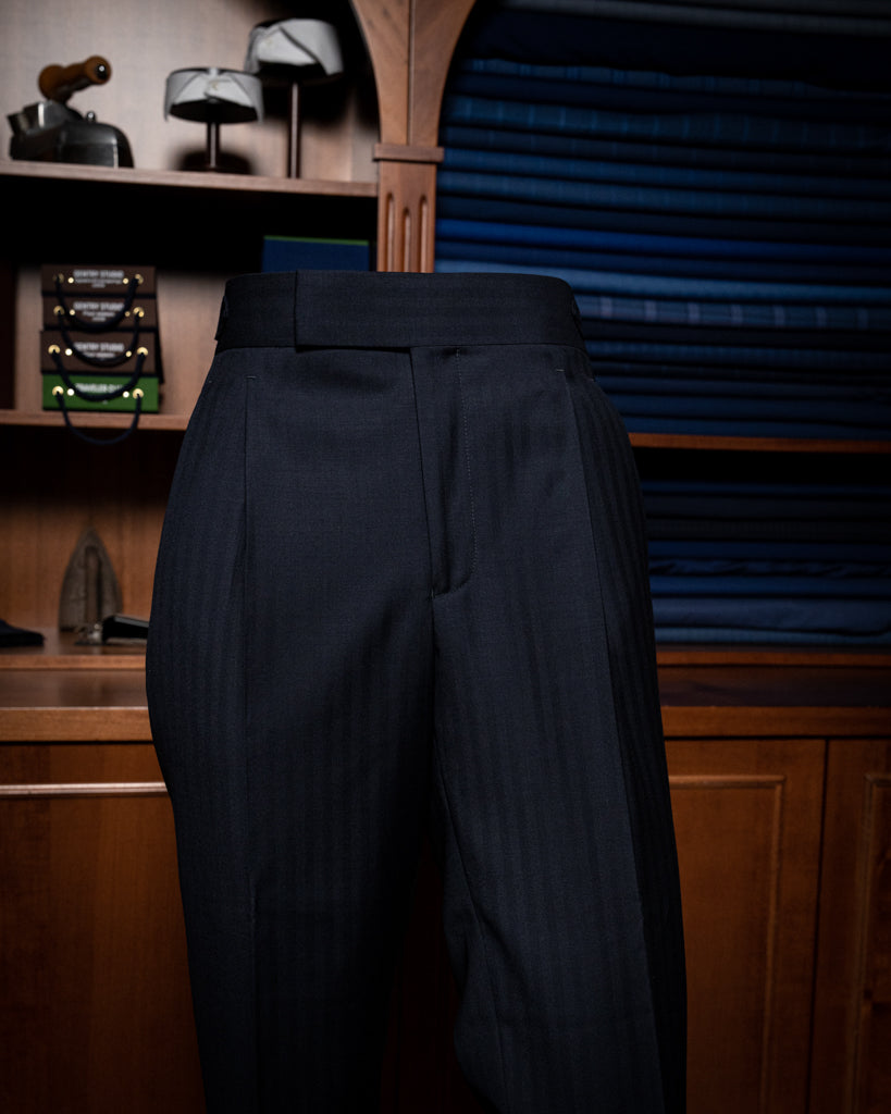 Giotto Herringbone Blue Suit