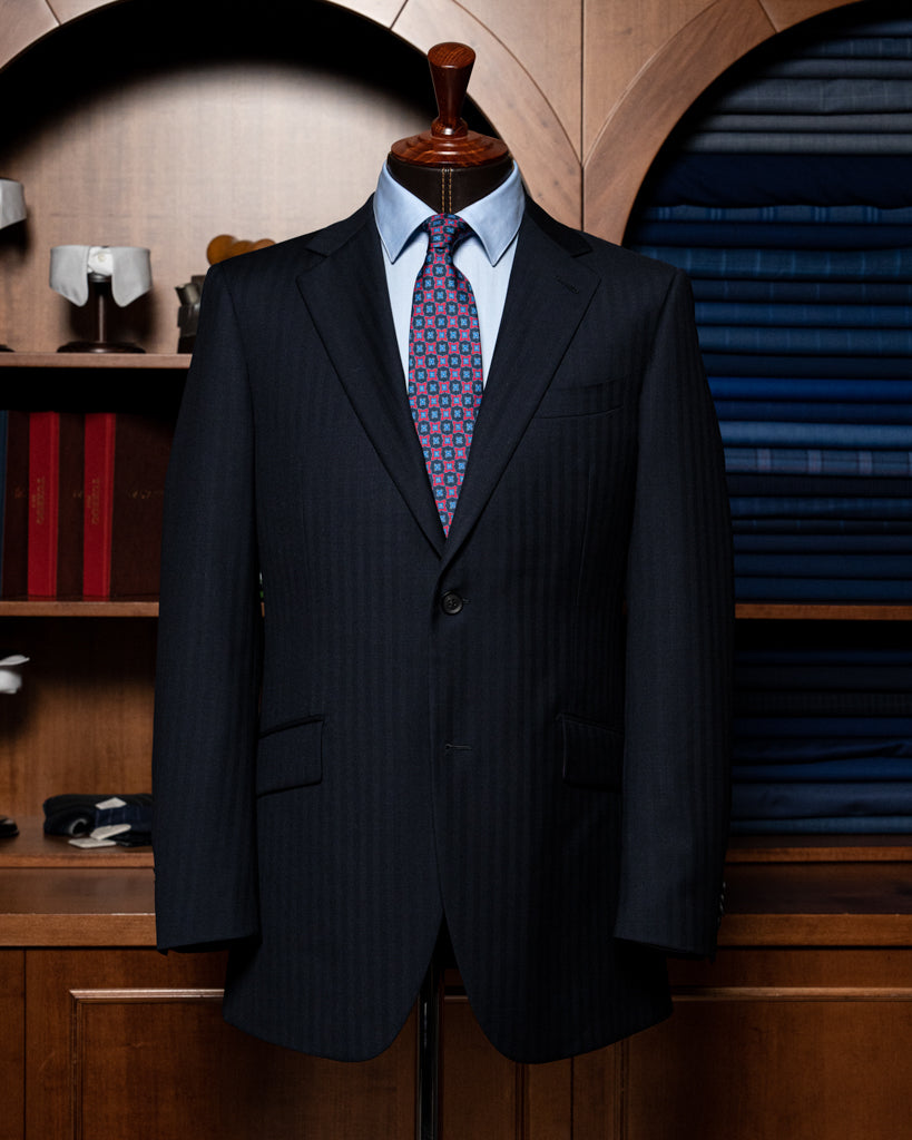 Giotto Herringbone Blue Suit