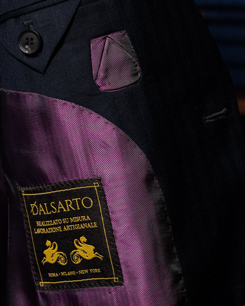 Giotto Herringbone Blue Suit