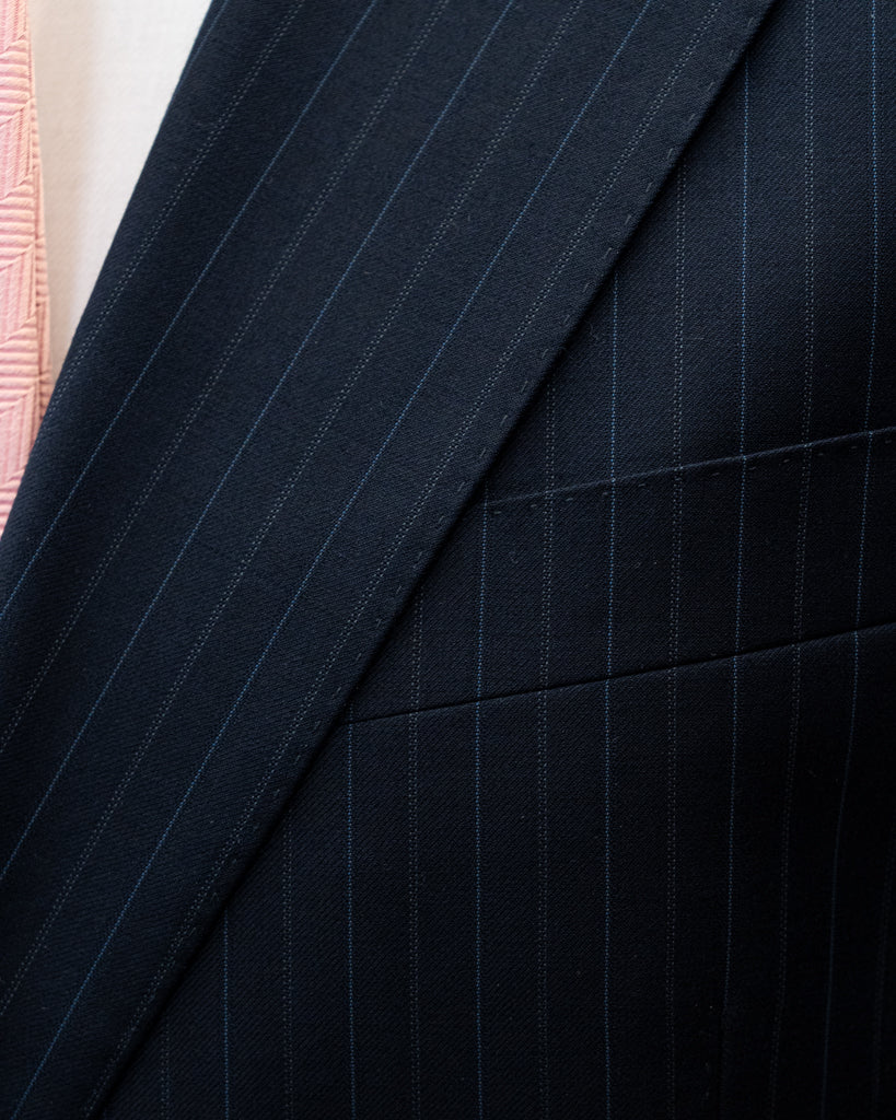 Giotto Dark Blue Pinstripe Suit with Vest