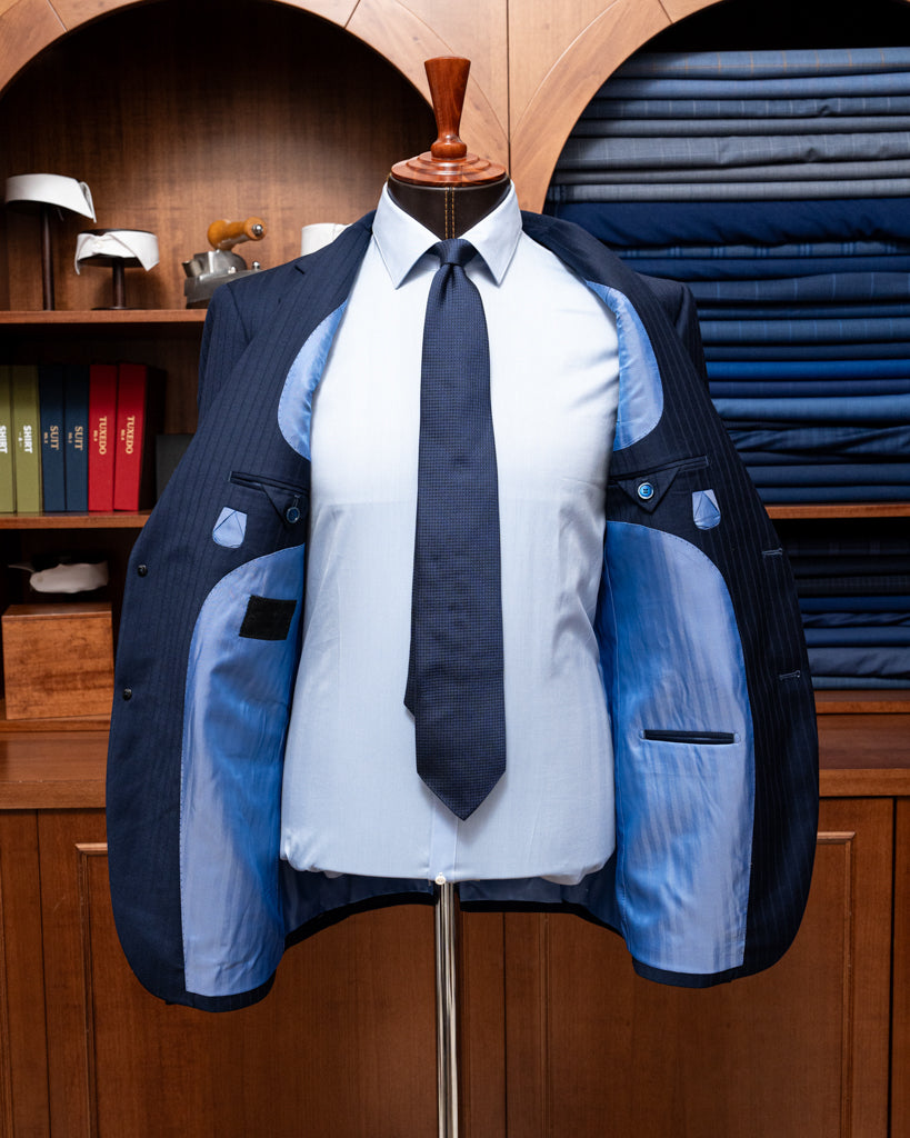 Giotto Herringbone Blue Suit