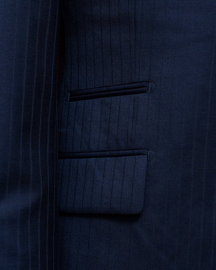 Giotto Herringbone Blue Suit