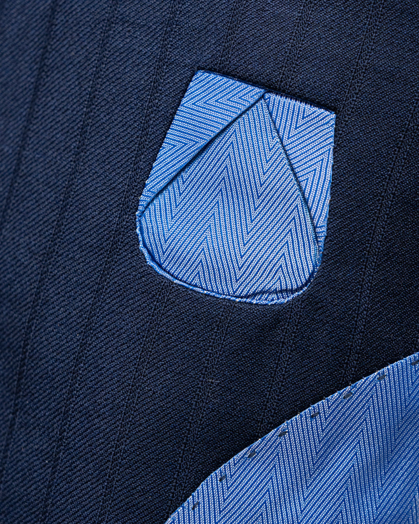 Giotto Herringbone Blue Suit