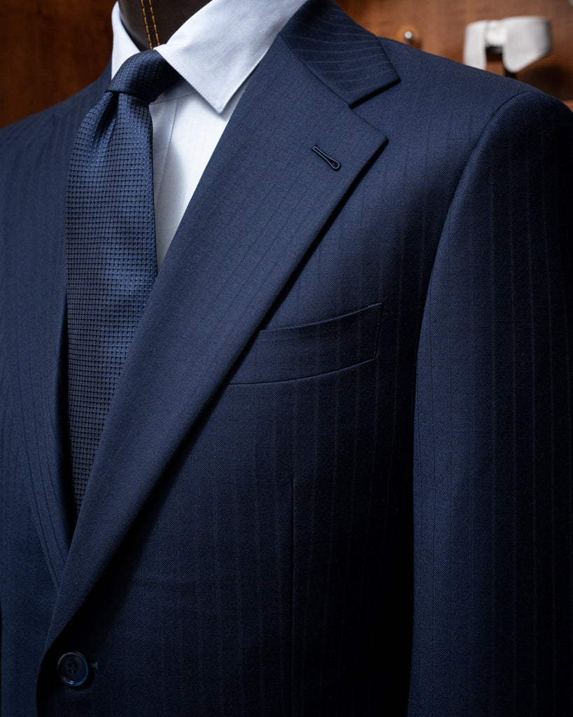 Giotto Herringbone Blue Suit