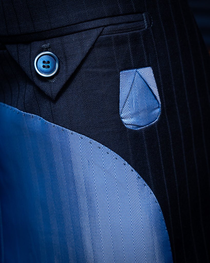 Giotto Herringbone Blue Suit