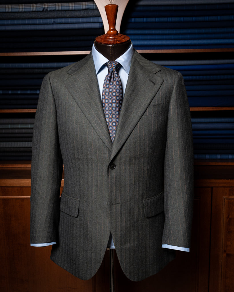 Giotto Dark Green Pinstripe Suit