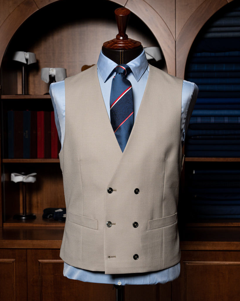 Beige Giotto Suit with Vest