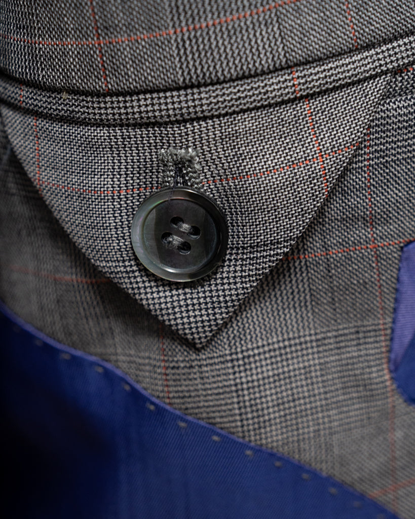 Abito Giotto Principe di Galles Grigio Overcheck Rosso con Gilet