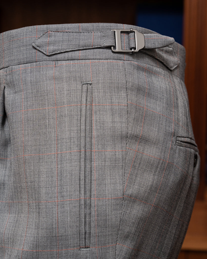 Abito Giotto Principe di Galles Grigio Overcheck Rosso con Gilet