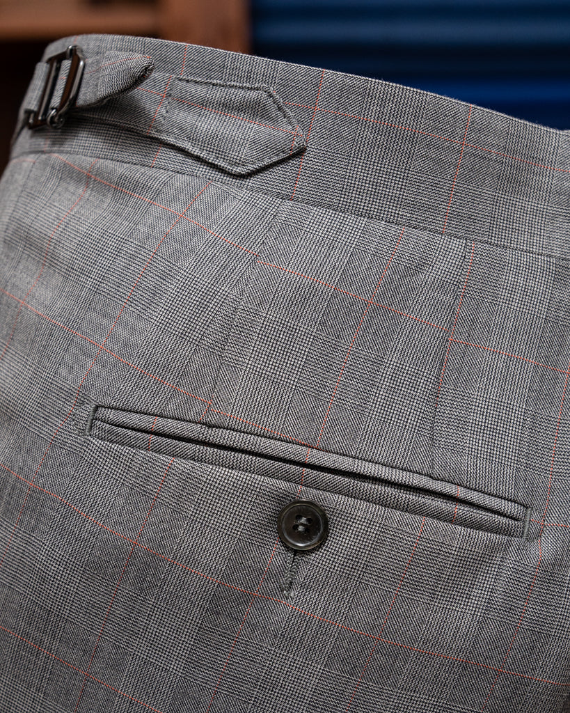 Abito Giotto Principe di Galles Grigio Overcheck Rosso con Gilet