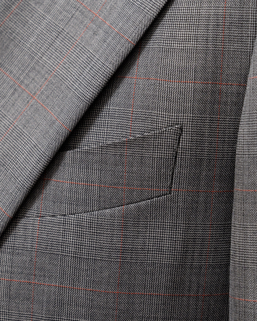 Abito Giotto Principe di Galles Grigio Overcheck Rosso con Gilet