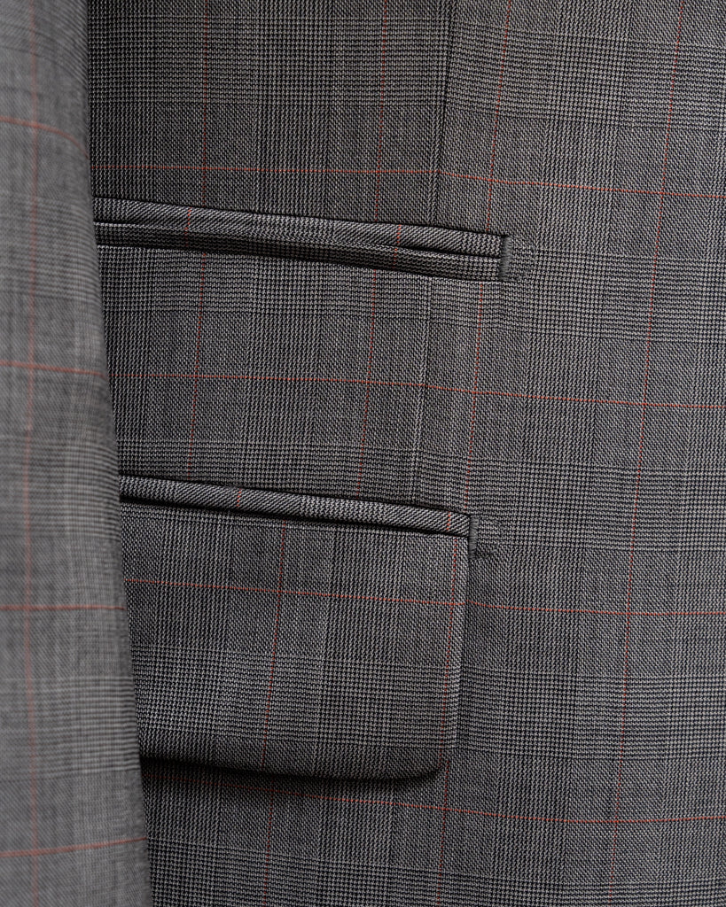 Abito Giotto Principe di Galles Grigio Overcheck Rosso con Gilet