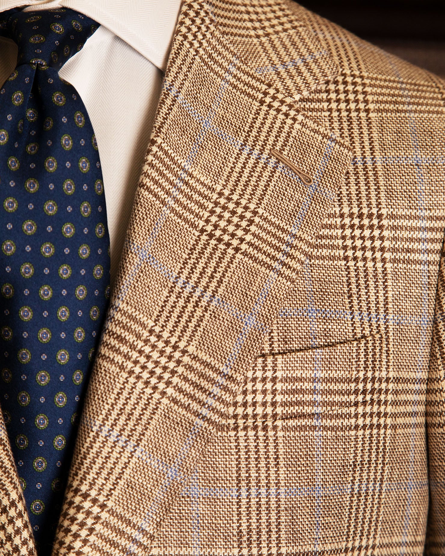 Giotto Unlined Prince of Wales Brown Suit