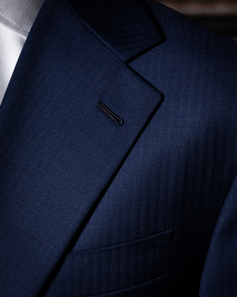 Giotto Herringbone Navy Blue suit