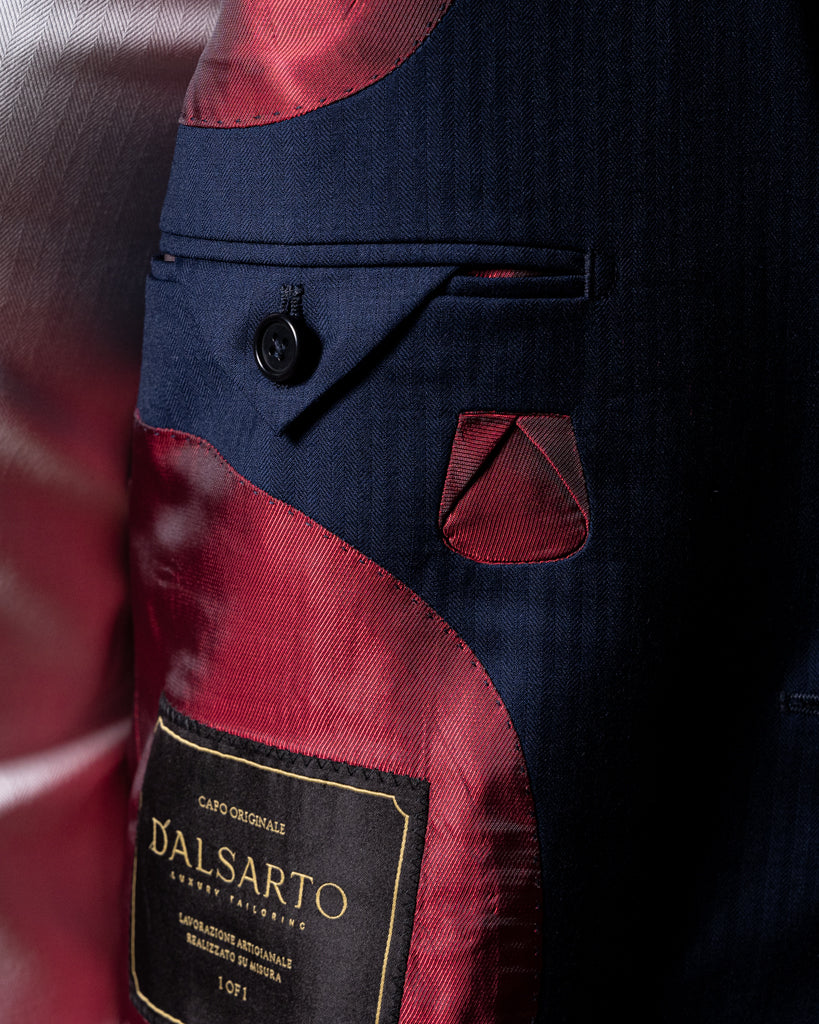 Giotto Herringbone Navy Blue suit