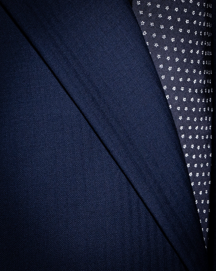 Giotto Herringbone Navy Blue suit
