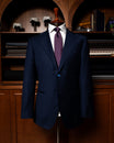 Giotto Herringbone Tone on Tone Peacock Blue Suit