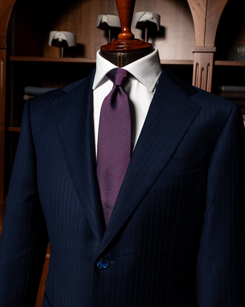 Giotto Herringbone Tone on Tone Peacock Blue Suit
