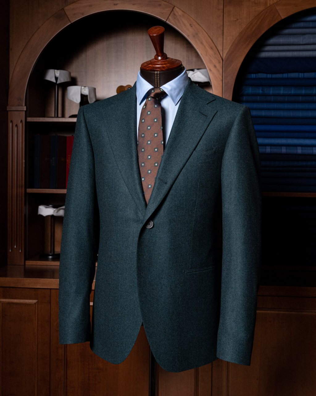 Giotto Forest Green Flannel Suit