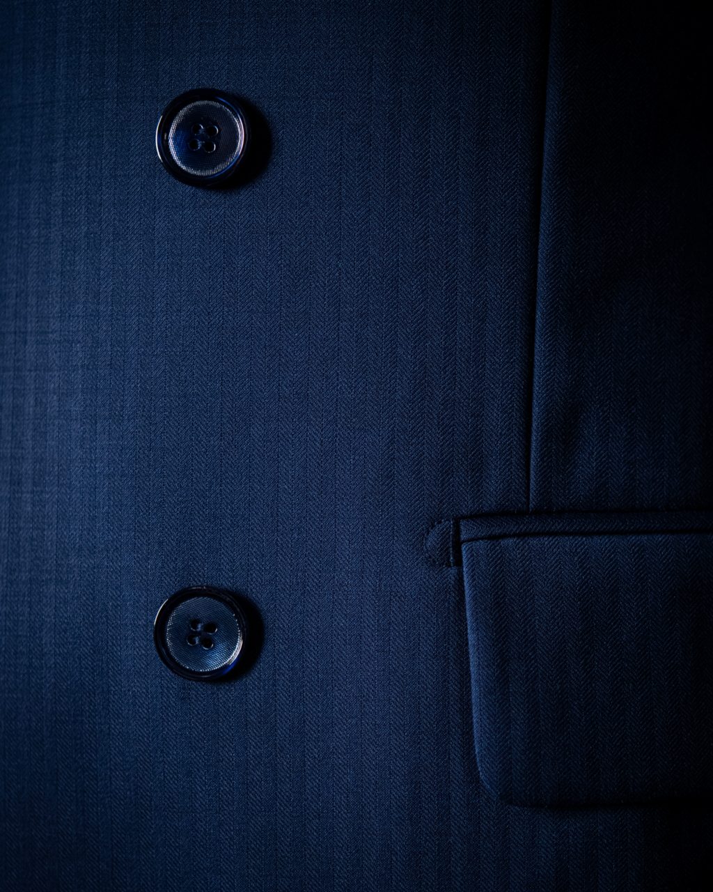 Canova Double-breasted Light Blue Herringbone Suit