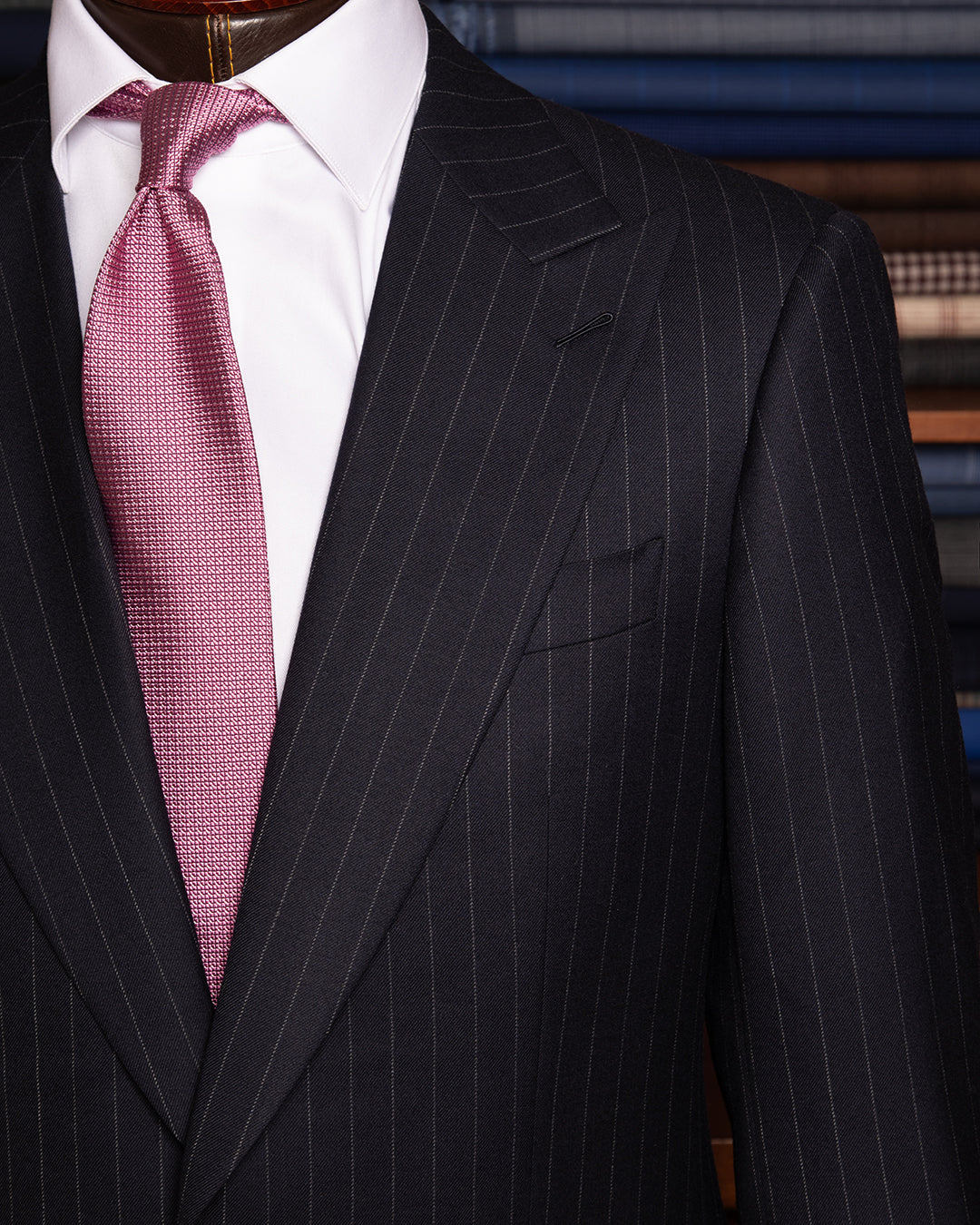 Dark Blue Pinstriped Modern Suit