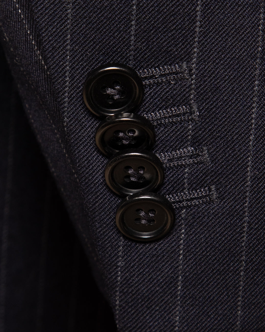 Dark Blue Pinstriped Modern Suit