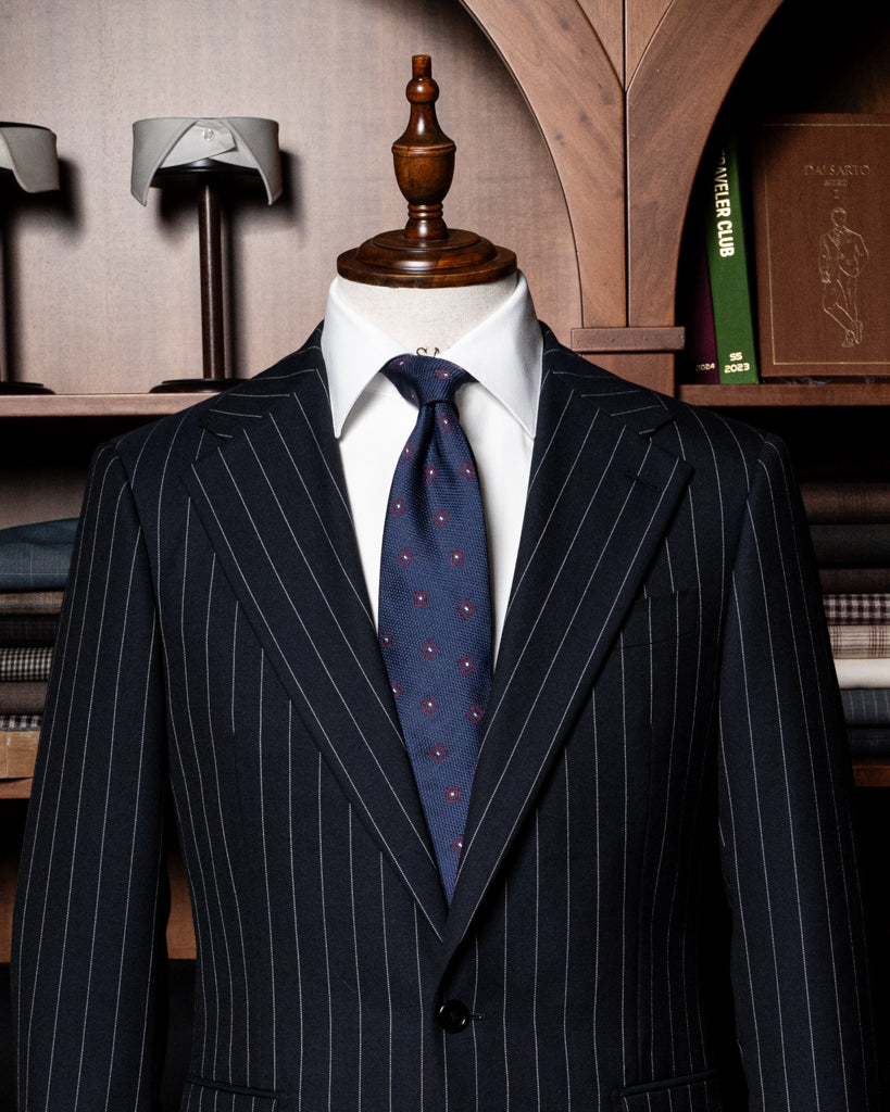 Abito Modernico Gessato Blu Scuro