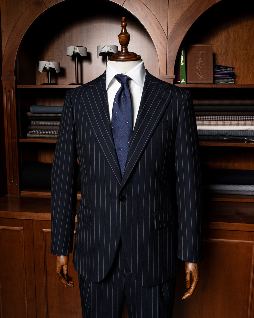 Abito Modernico Gessato Blu Scuro