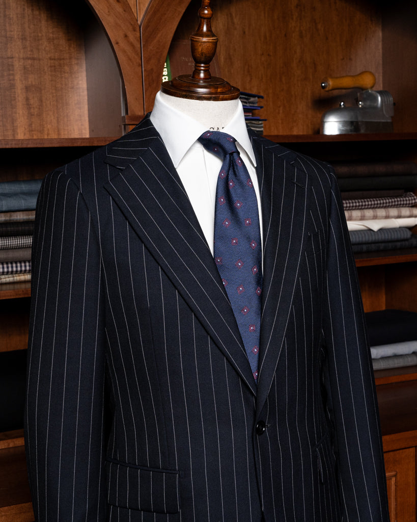 Abito Modernico Gessato Blu Scuro