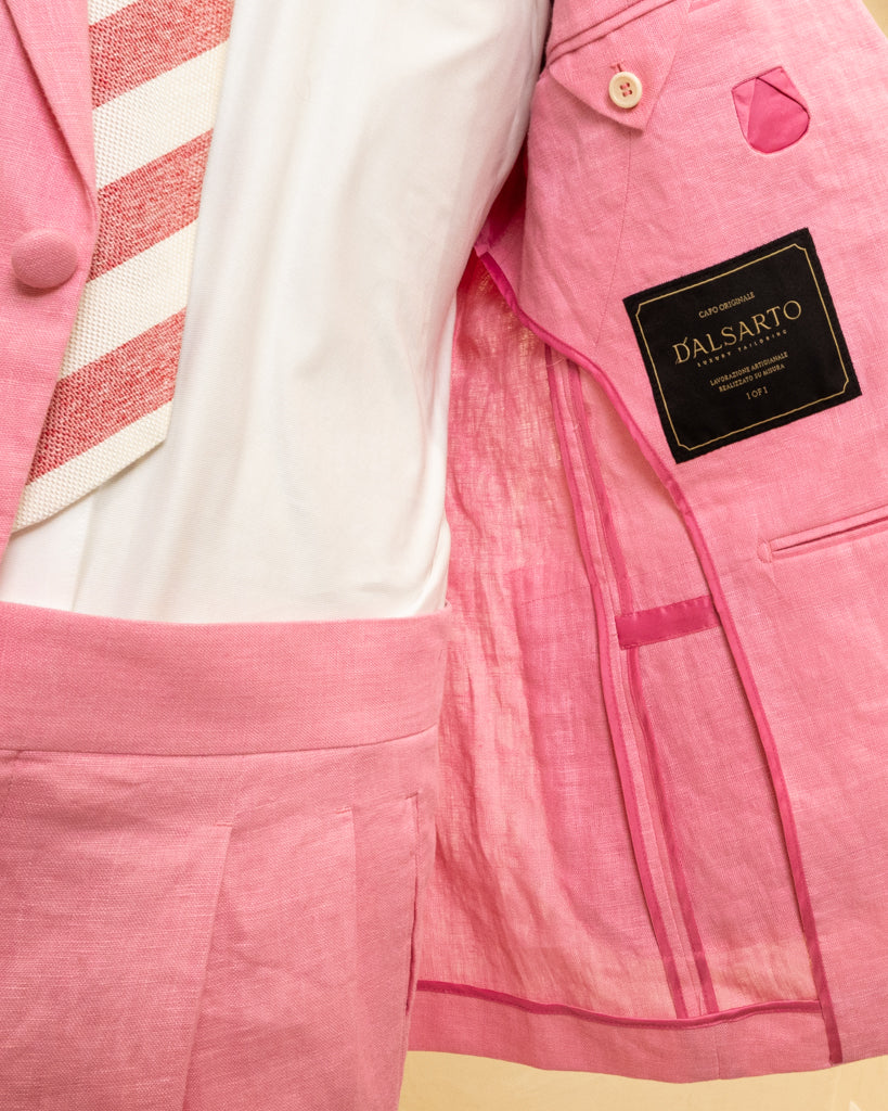 Casual Linen suit Bright Pink