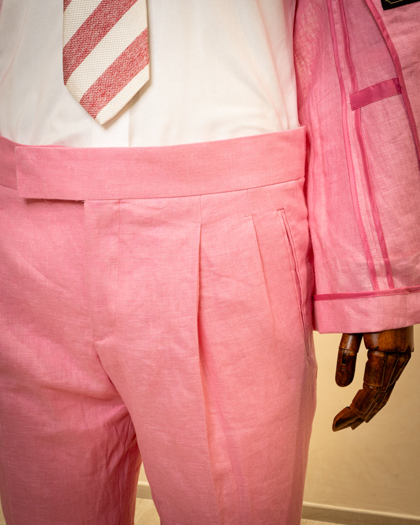 Casual Linen suit Bright Pink