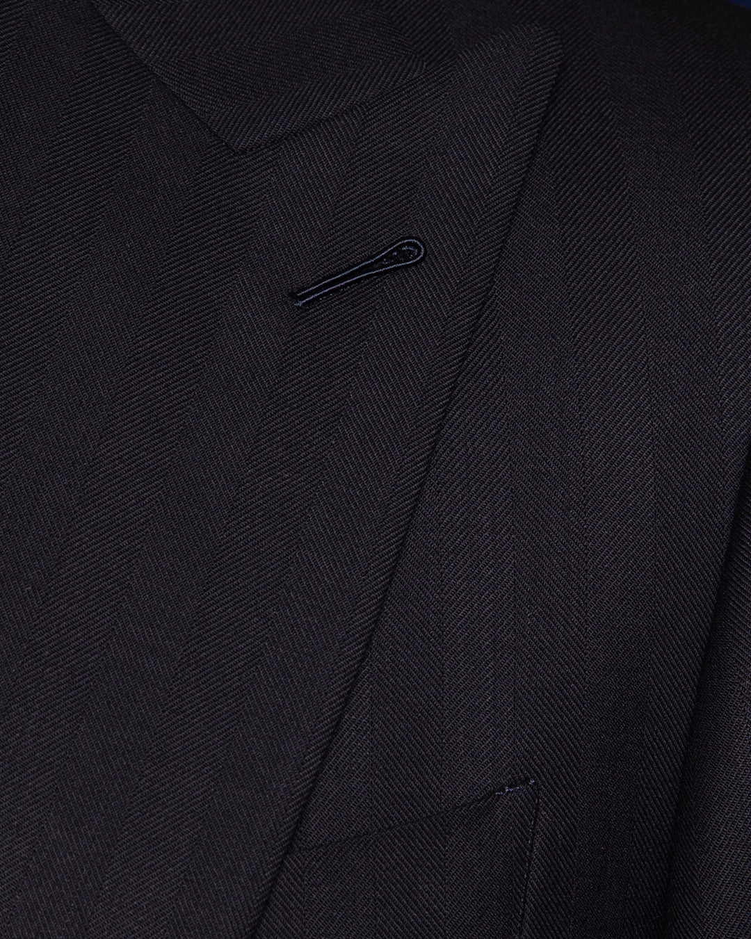 Dark Blue Herringbone Modern Dress