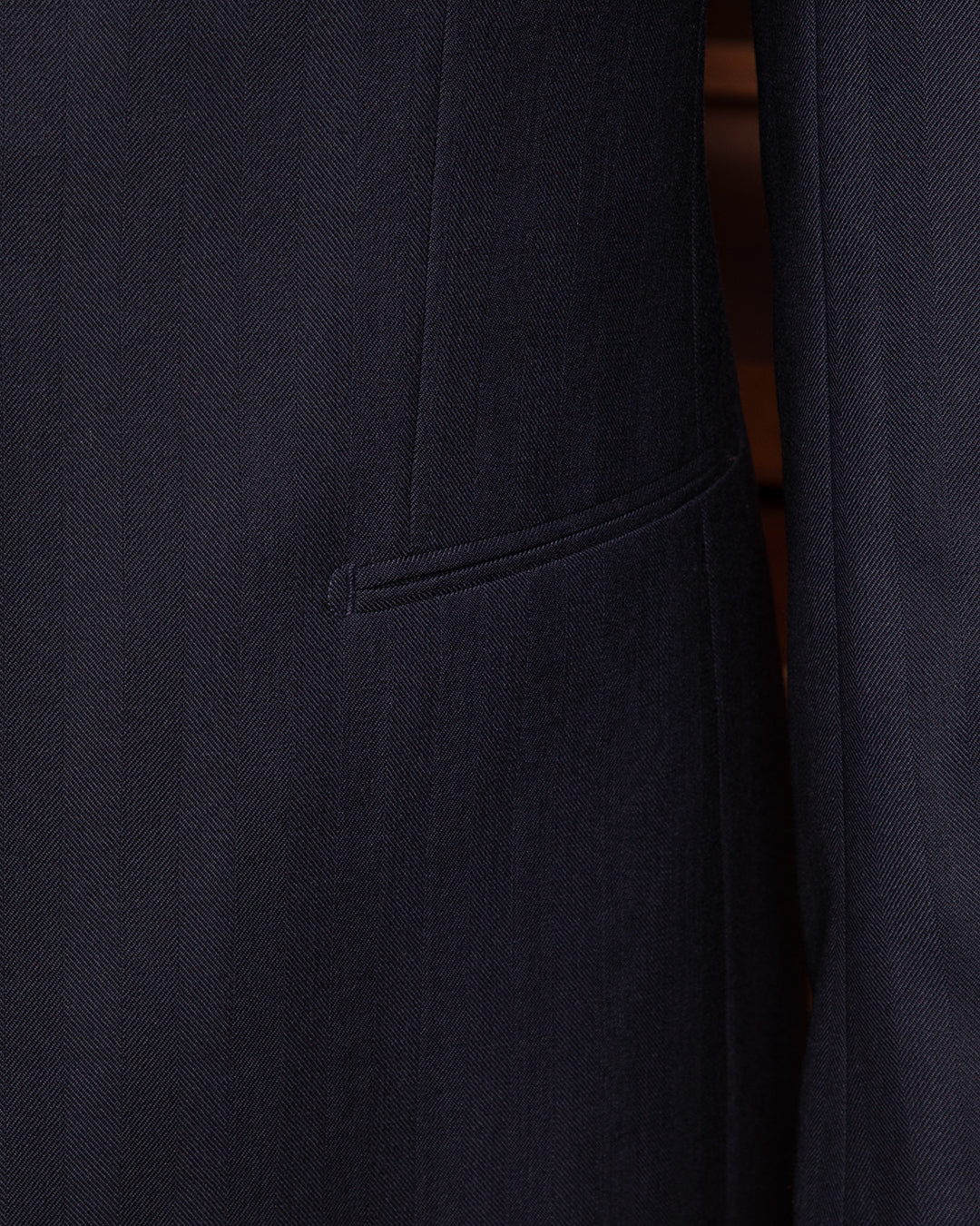 Dark Blue Herringbone Modern Dress