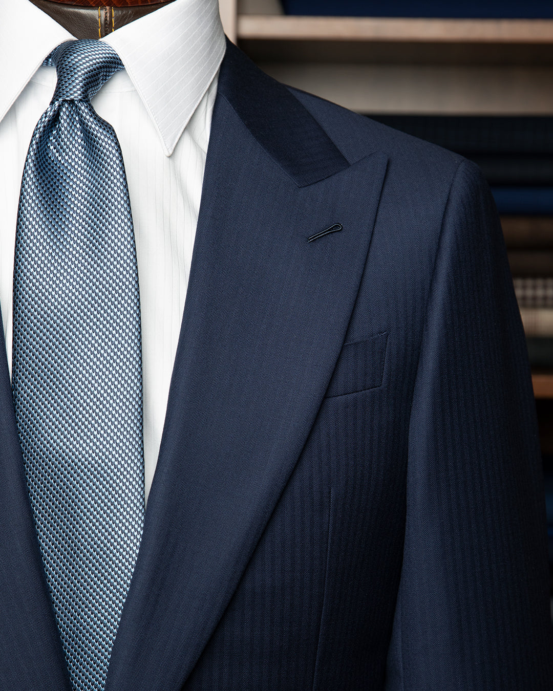 Abito Modernico Blu Scuro Spinato