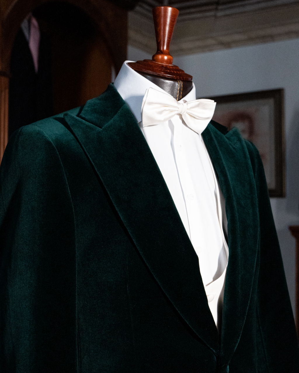Modern Dark Green Velvet Tuxedo