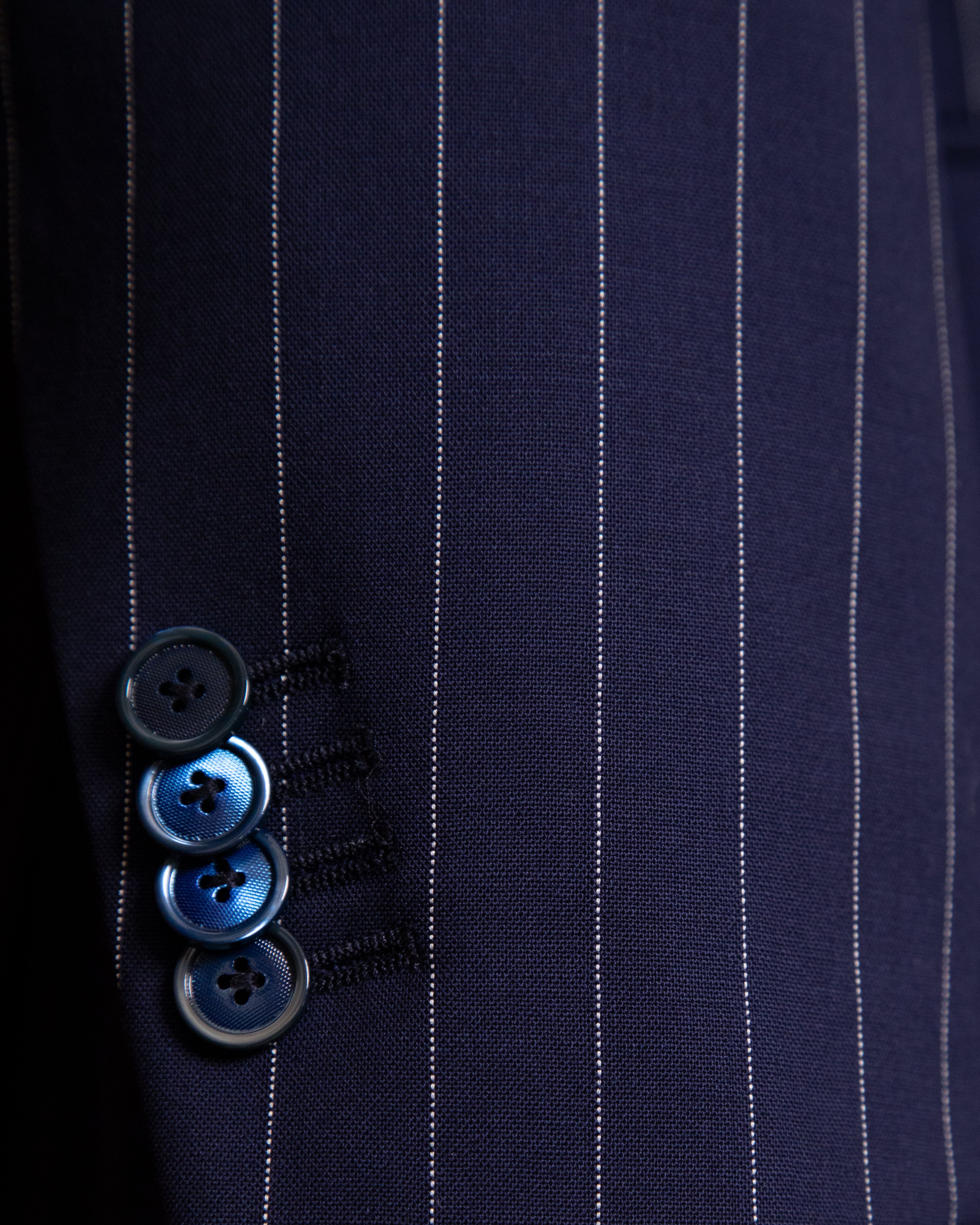 Perugino Double Breasted Blue Pinstripe Suit