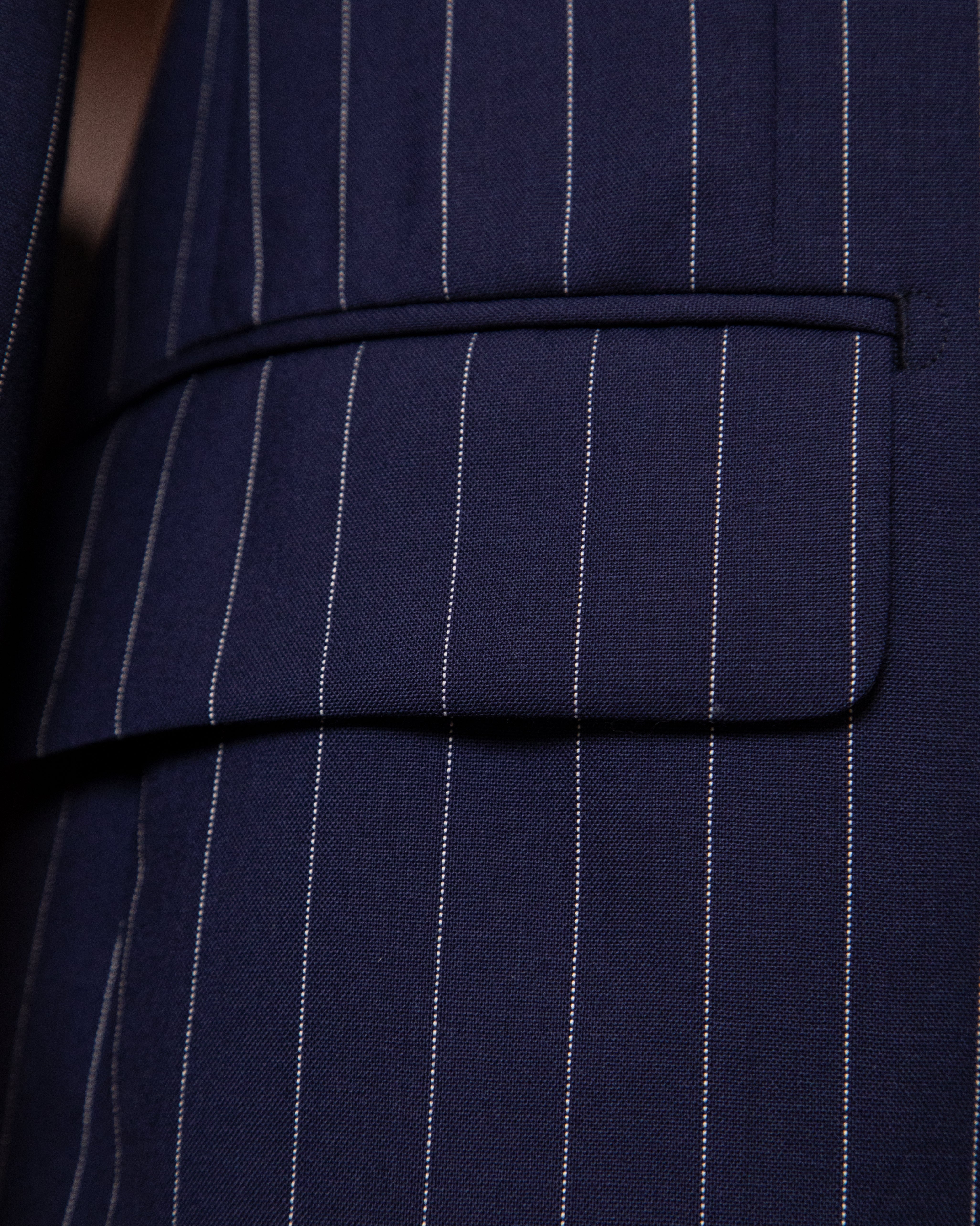 Perugino Double Breasted Blue Pinstripe Suit