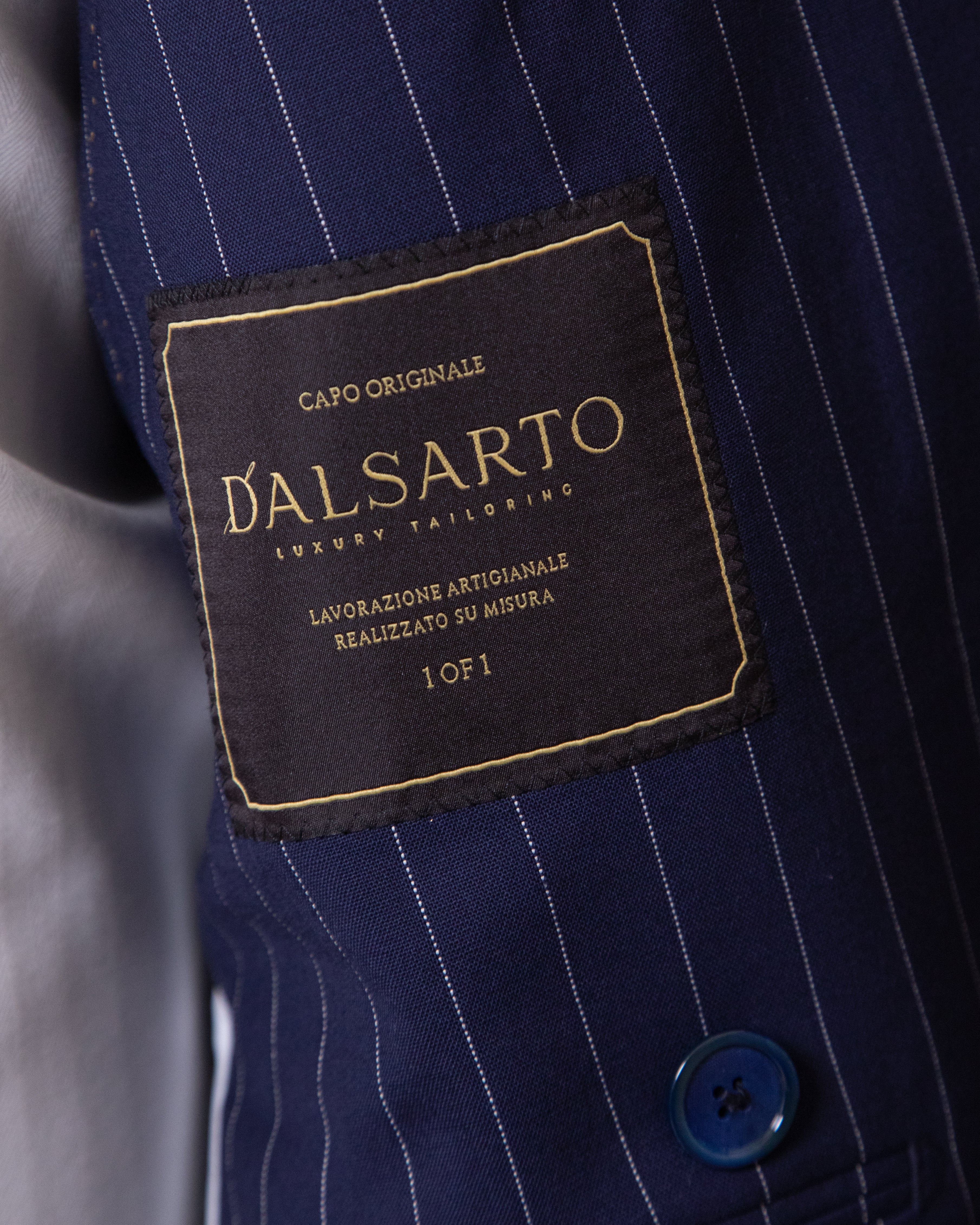 Perugino Double Breasted Blue Pinstripe Suit