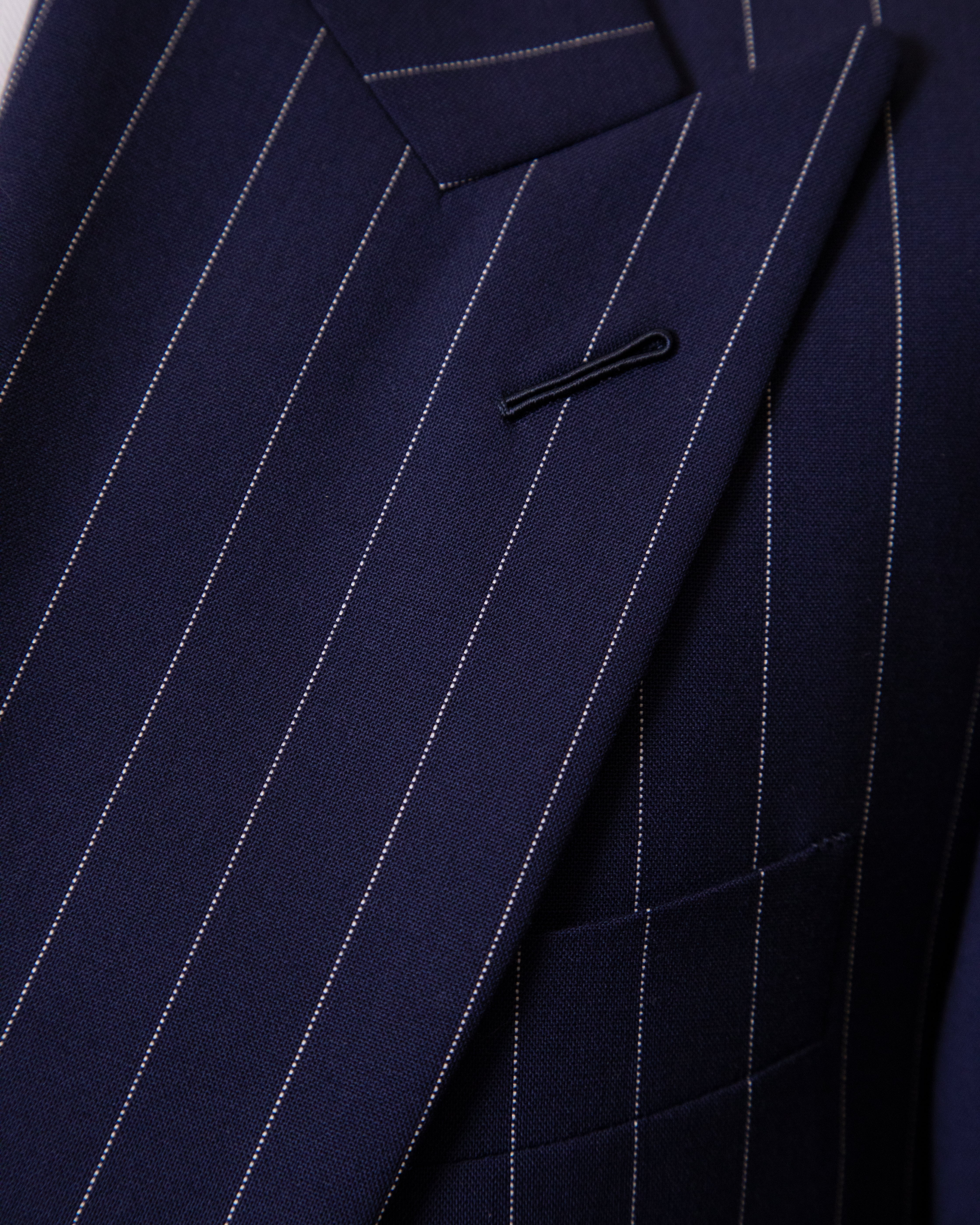 Perugino Double Breasted Blue Pinstripe Suit