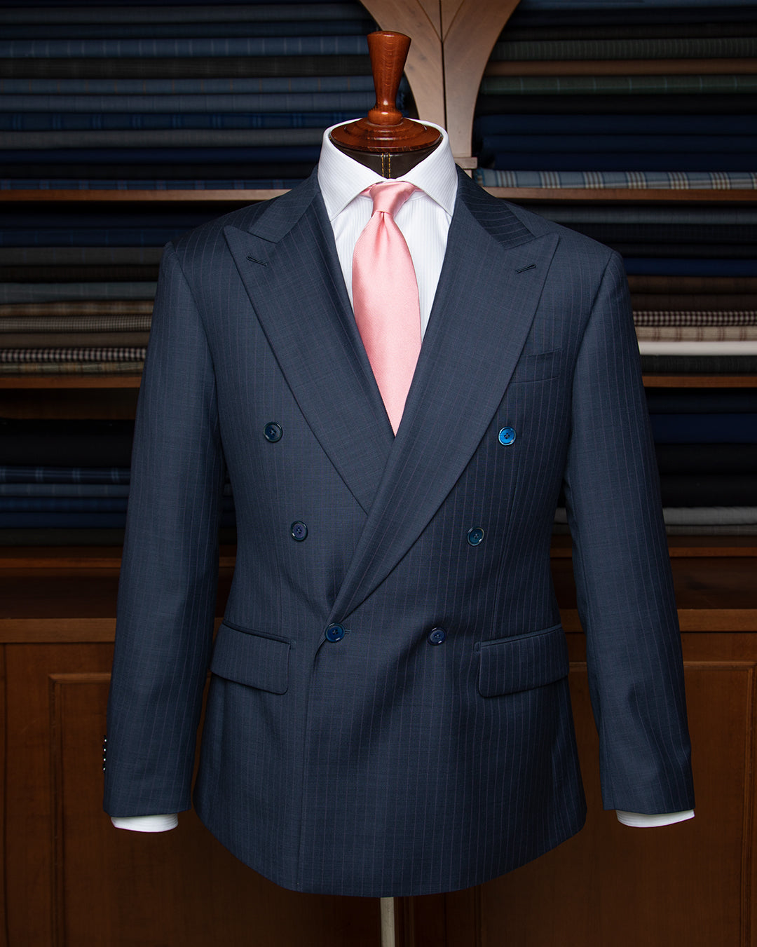 Abito Perugino Gessato Pavone e Glicine