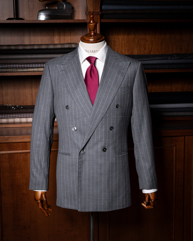 Perugino Gray Pinstripe Suit