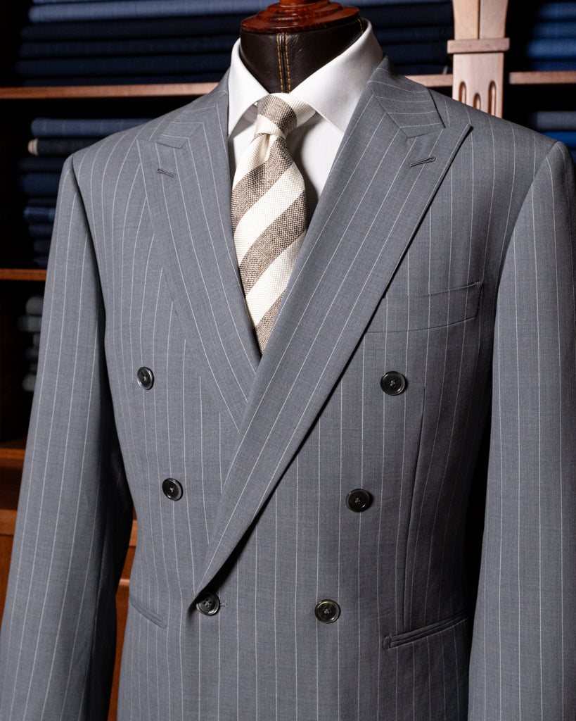 Perugino Ice Gray Pinstripe Suit