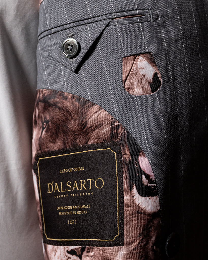 Perugino Ice Gray Pinstripe Suit