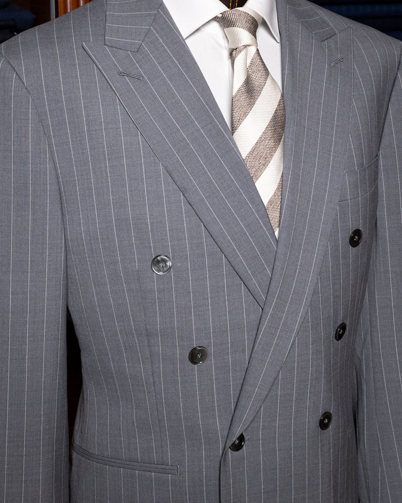 Perugino Ice Gray Pinstripe Suit