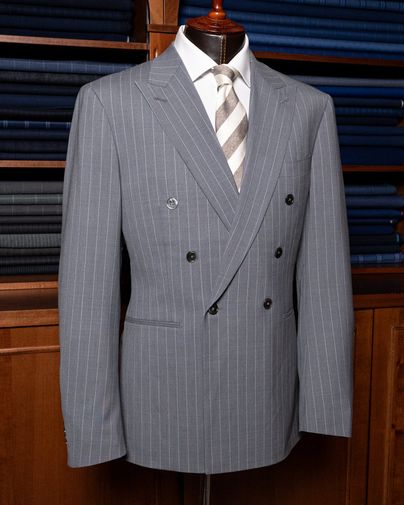Perugino Ice Gray Pinstripe Suit