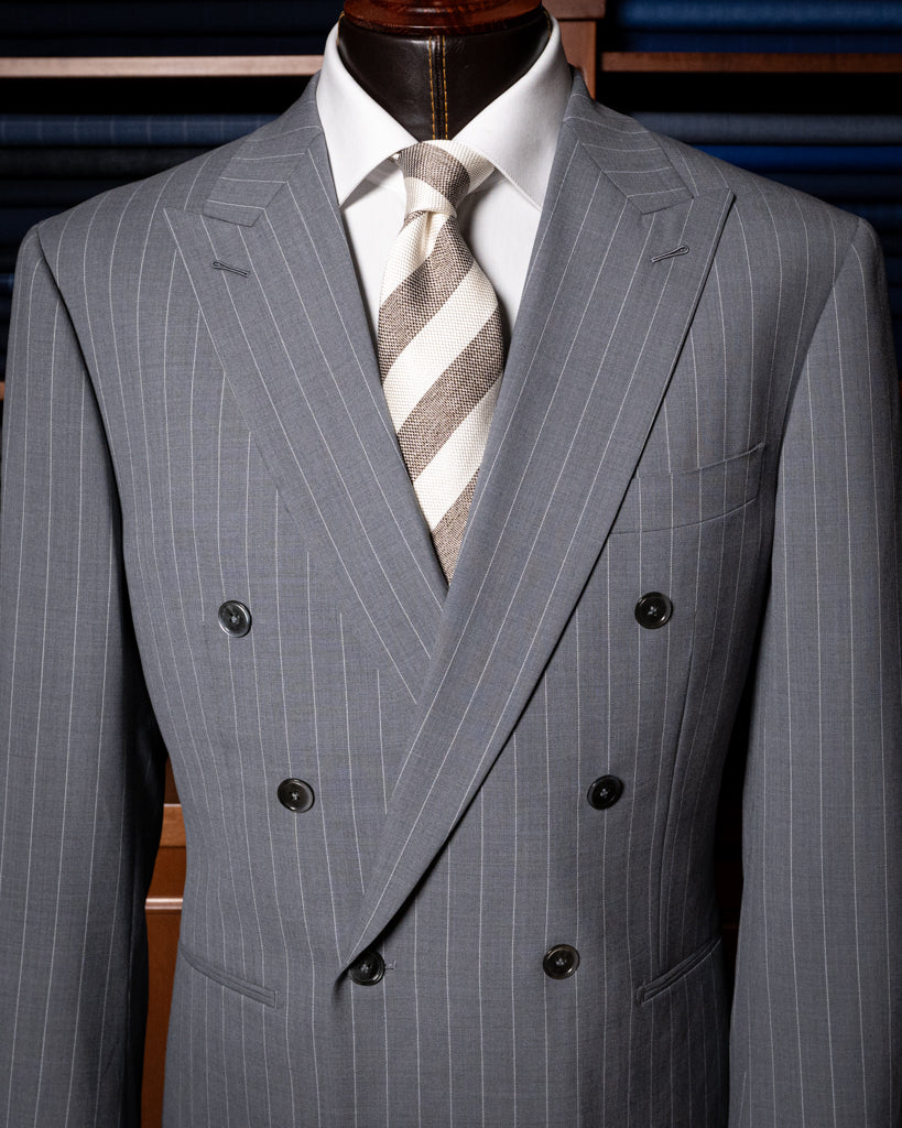Perugino Ice Gray Pinstripe Suit